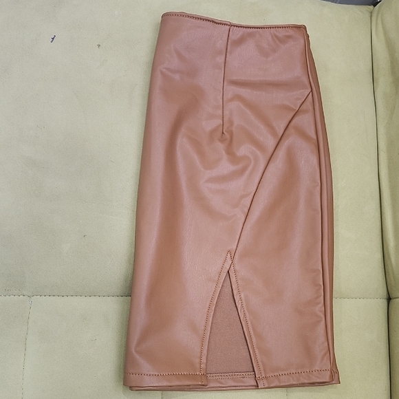 Y2k REWASH Brown Asymmetrical Mini Skirt - Picture 6 of 8